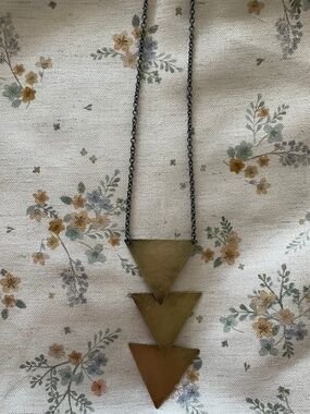 EUC Urban Outfitters Gold Metallic Stacked Triangle Necklace Costume Jewellery